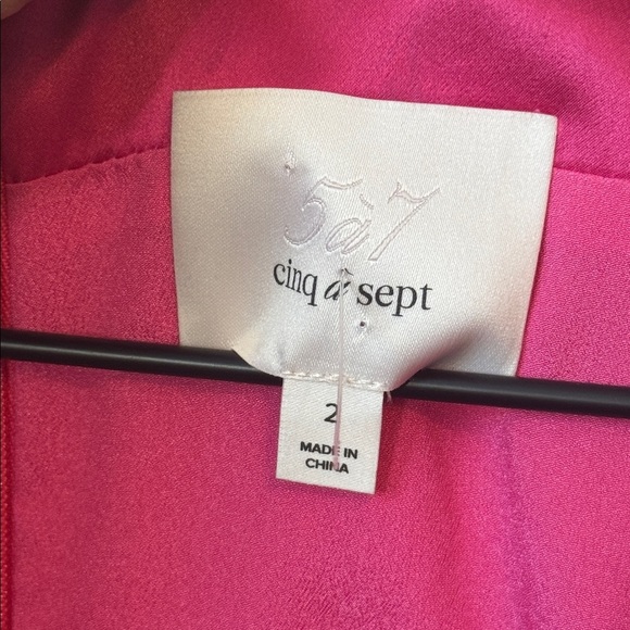 NWOT Cinq a Sept Layne Dress Faux Wrap Dress Pink Dahlia Size 2 - Picture 5 of 8